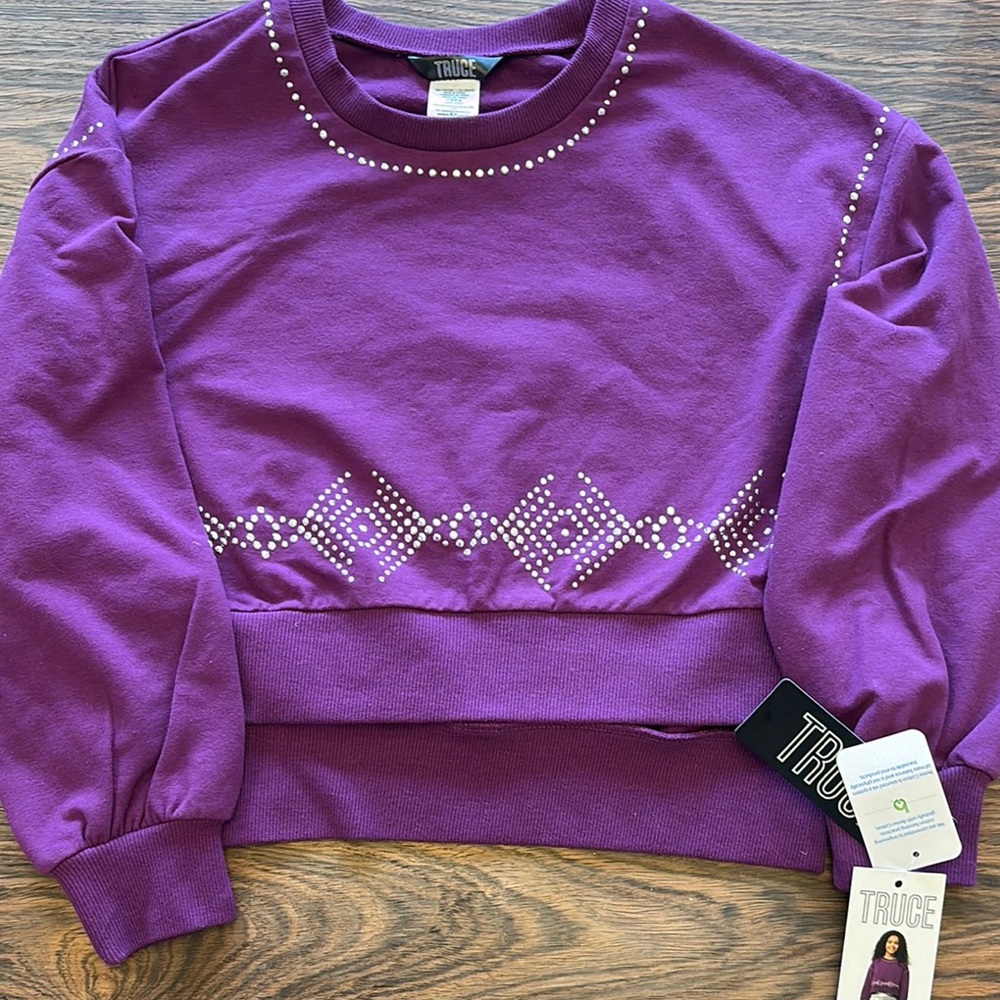 Purple TRUCE Sweatshirt with Studded Design